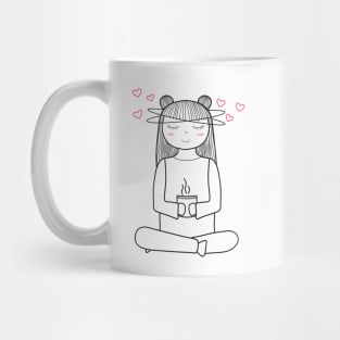 Namaste! Yoga and Coffee Lover - Minimalistic Line Art Mug